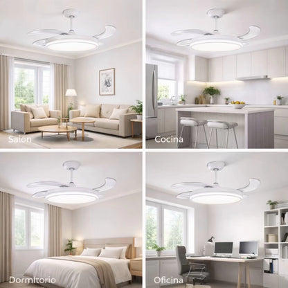 Ventilador de Techo LED con Aspas Retráctiles