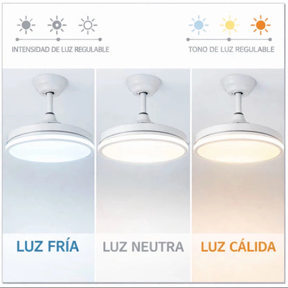 Ventilador de Techo LED con Aspas Retráctiles